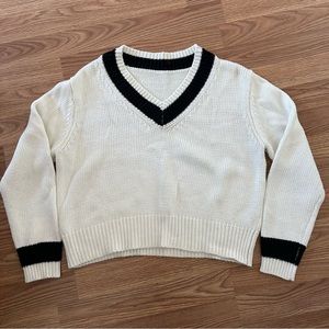 V-neck cotton sweater